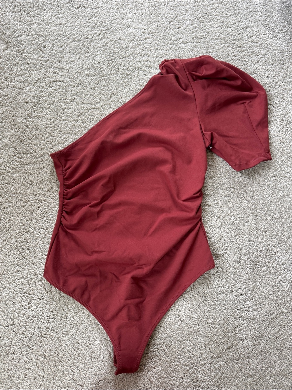 FREE PEOPLE Rust Orange One Shoulder Bodysuit XS